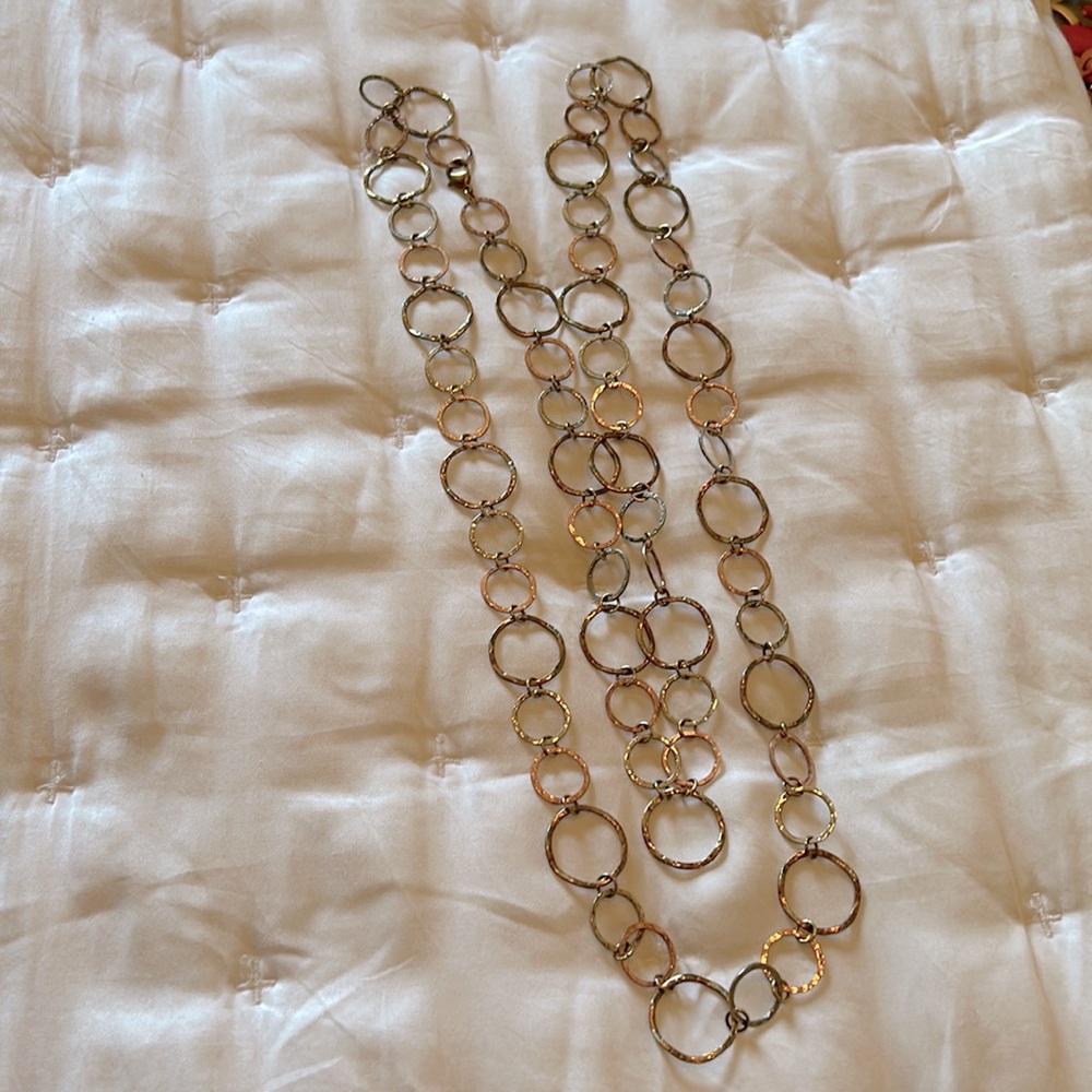 Hammered chain link necklace